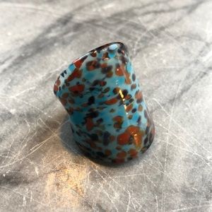 Multi-colored glass ring